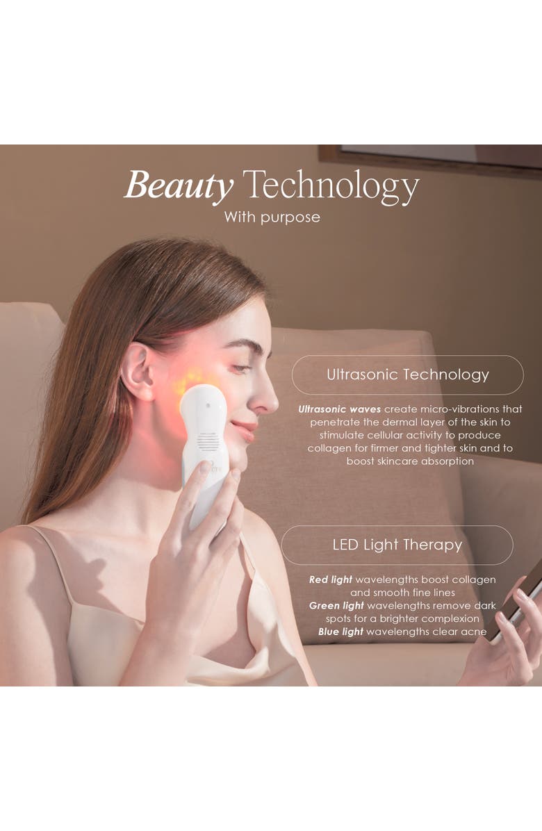 Project E Beauty SkinSonic LED Ultrasonic Wand, Alternate, color, White