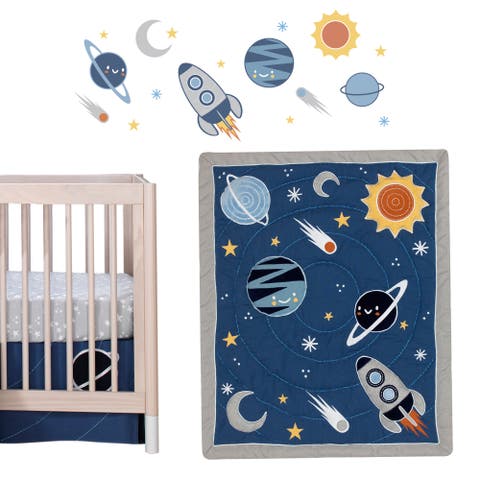 Milky Way Space Galaxy 4-Piece Nursery Baby Crib Bedding Set