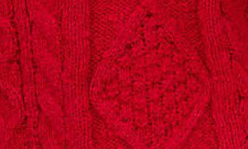 Blu Pepper Crewneck Cable Knit Sweater In Deep Red In Red