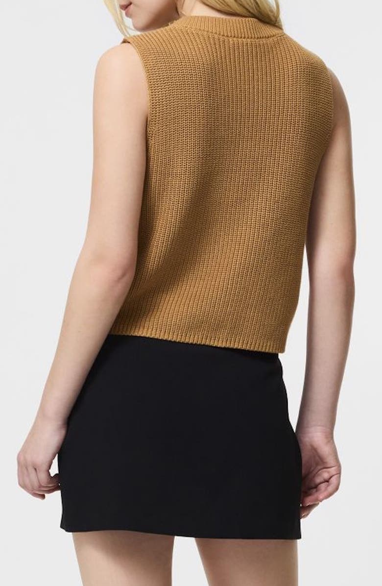 French Connection Mozart Crop Sweater Vest, Alternate, color, Camel