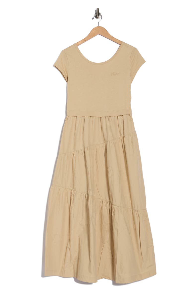 Tiered T-Shirt Midi Dress, Alternate, color, OPEN BGE