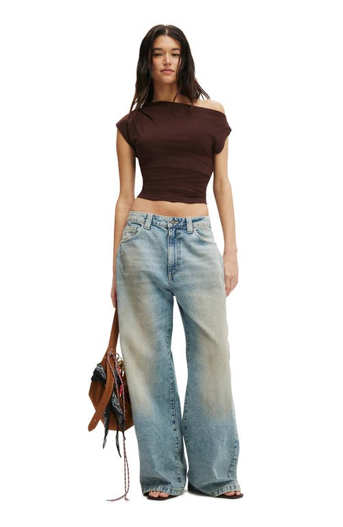 Cotton On Georgie Off Shoulder Short Sleeve In Brown