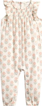 Little Planet Smocked Cotton Gauze Romper