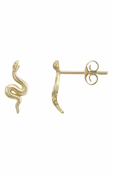 CANDELA JEWELRY Snake Stud Earrings