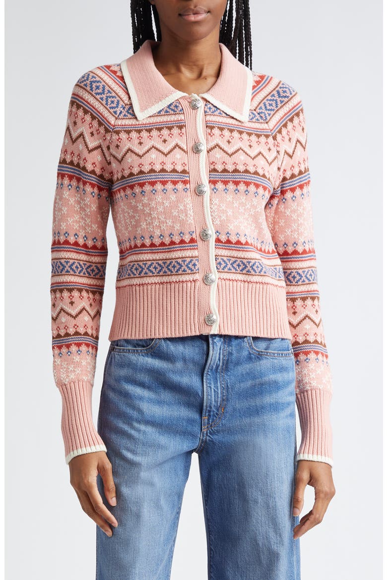 Cheshire Fair Isle Cardigan, Main, color, ROSE MULTI