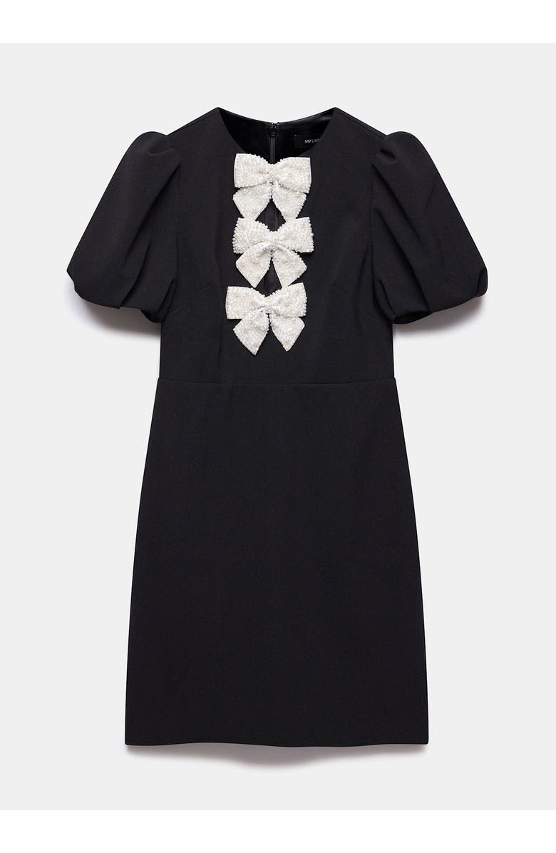 MINT VELVET Bow Detail Mini Dress, Alternate, color, Black