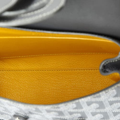 Pre-owned Goyard  Goyard Saigon Top Handle Bag Coated Canvas With Leather Mini In Gray