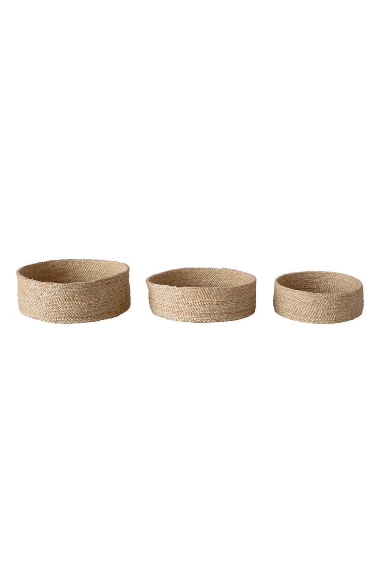 Will & Atlas Set of 3 Round Jute Tabletop Baskets, Alternate, color, Natural
