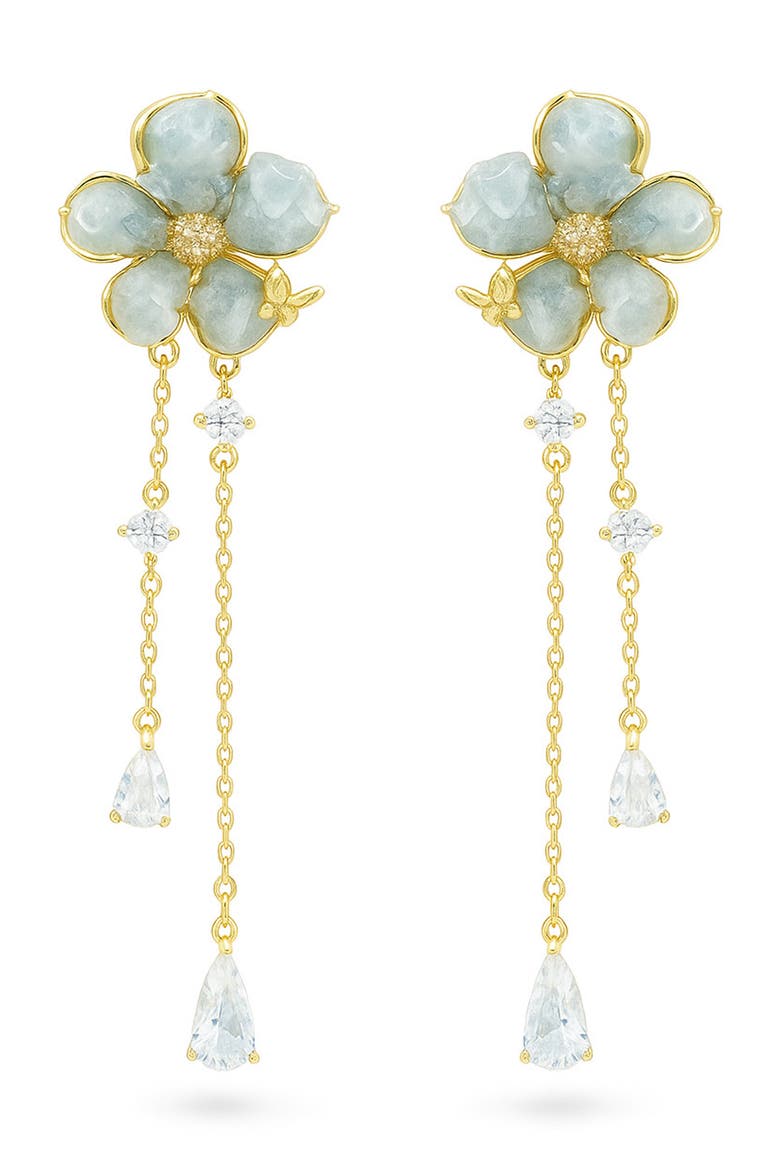 Peach Blossom Drop Earrings, Main, color, GOLD