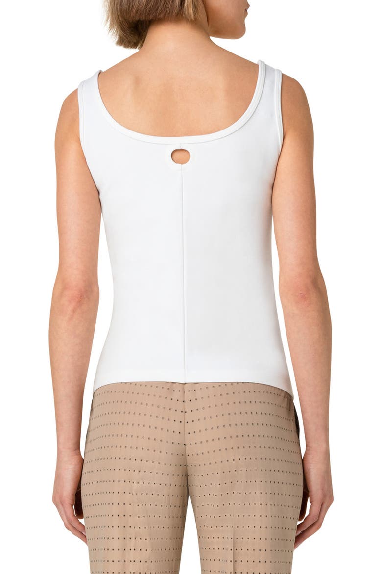 Fitted Scoop Neck Jersey Tank, Alternate, color, CREAM