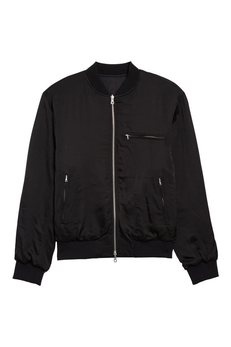 Volker Floral Quilted Bomber Jacket, Alternate, color, BLACK