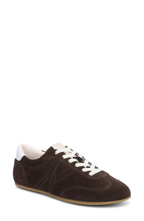 Veronica Beard Riviera Suede Bicolor Retro Sneakers In Brown