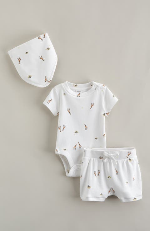 Romper, Bib & Shorts Set (Baby)