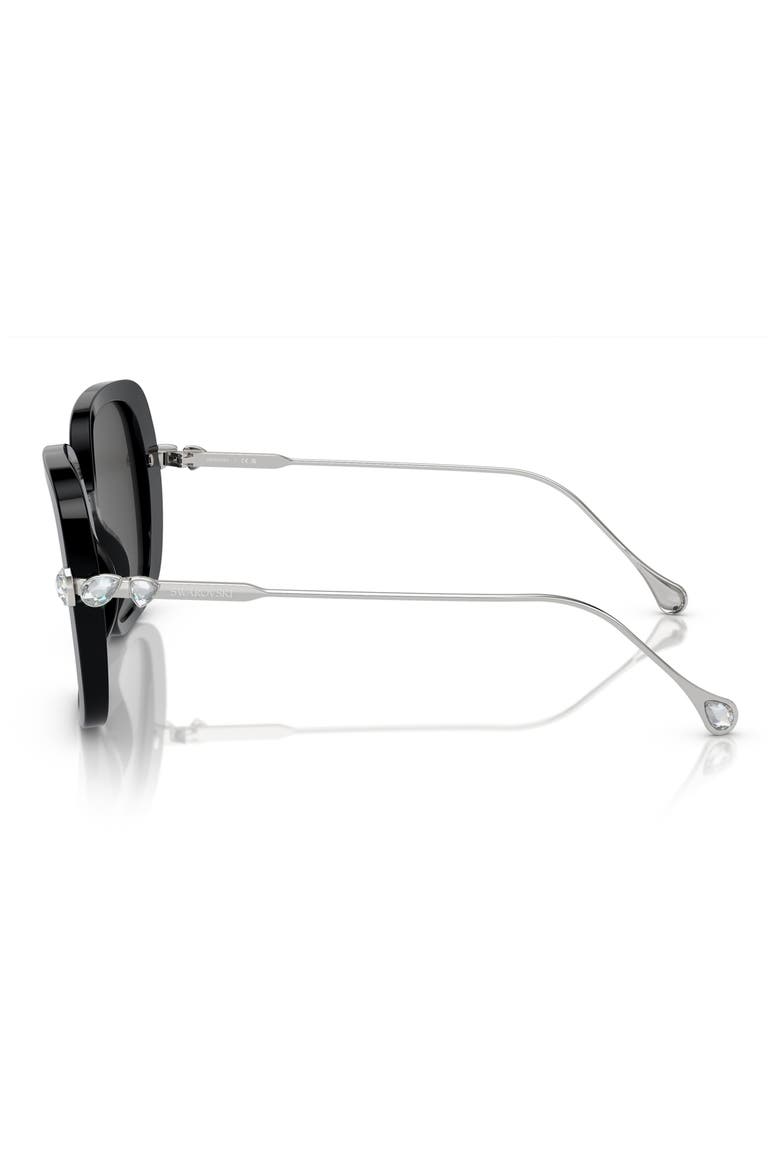 56mm Square Sunglasses, Alternate, color, BLACK