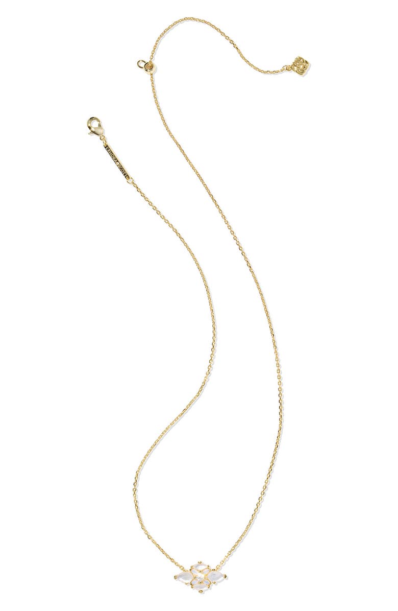 Kendra Scott Abbie Crystal Short Pendant Necklace, Alternate, color, Gold Neutral Mix