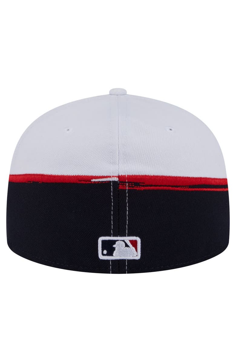 New Era Men's New Era Navy/White Cleveland Guardians Paint Stroke 59FIFTY Fitted Hat, Alternate, color, Navy