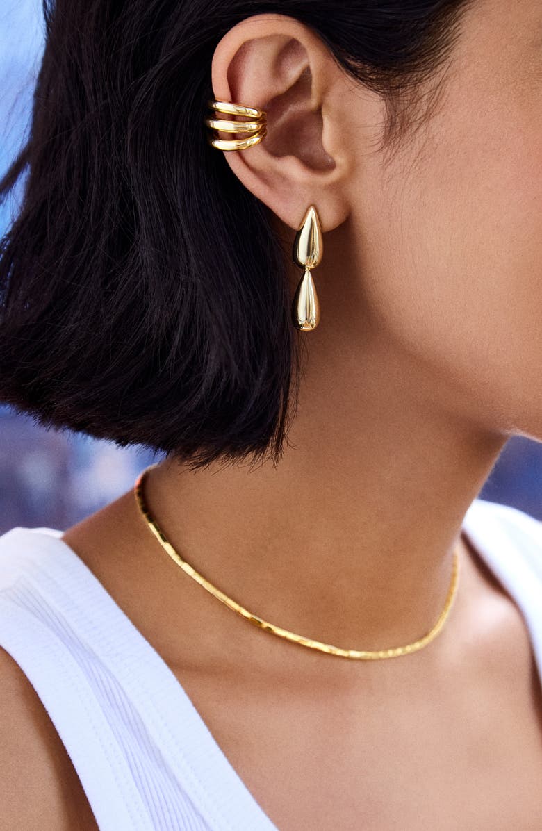 BaubleBar Zoe Double Teardrop Earrings, Alternate, color, Gold