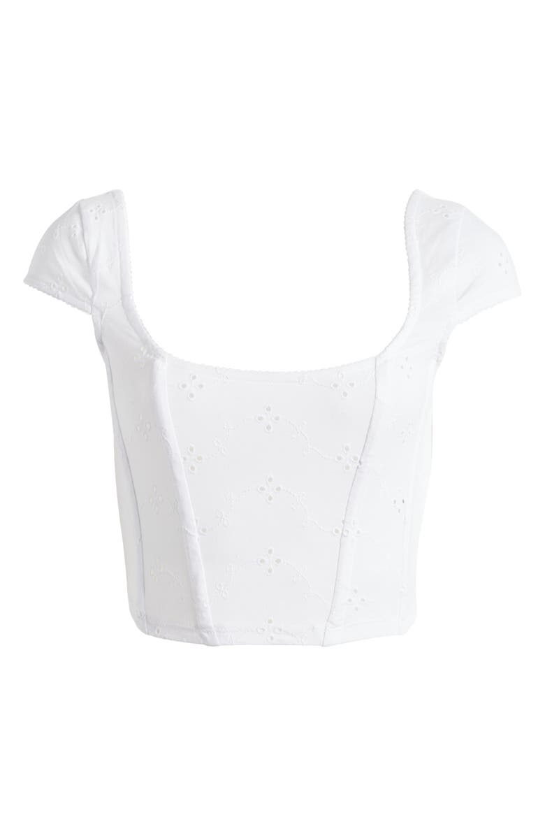 ASOS DESIGN Broderie Anglaise Cotton Corset Top, Alternate, color,
