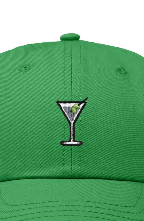 Dalix Martini Embroidered Casual Cap In Kelly Green