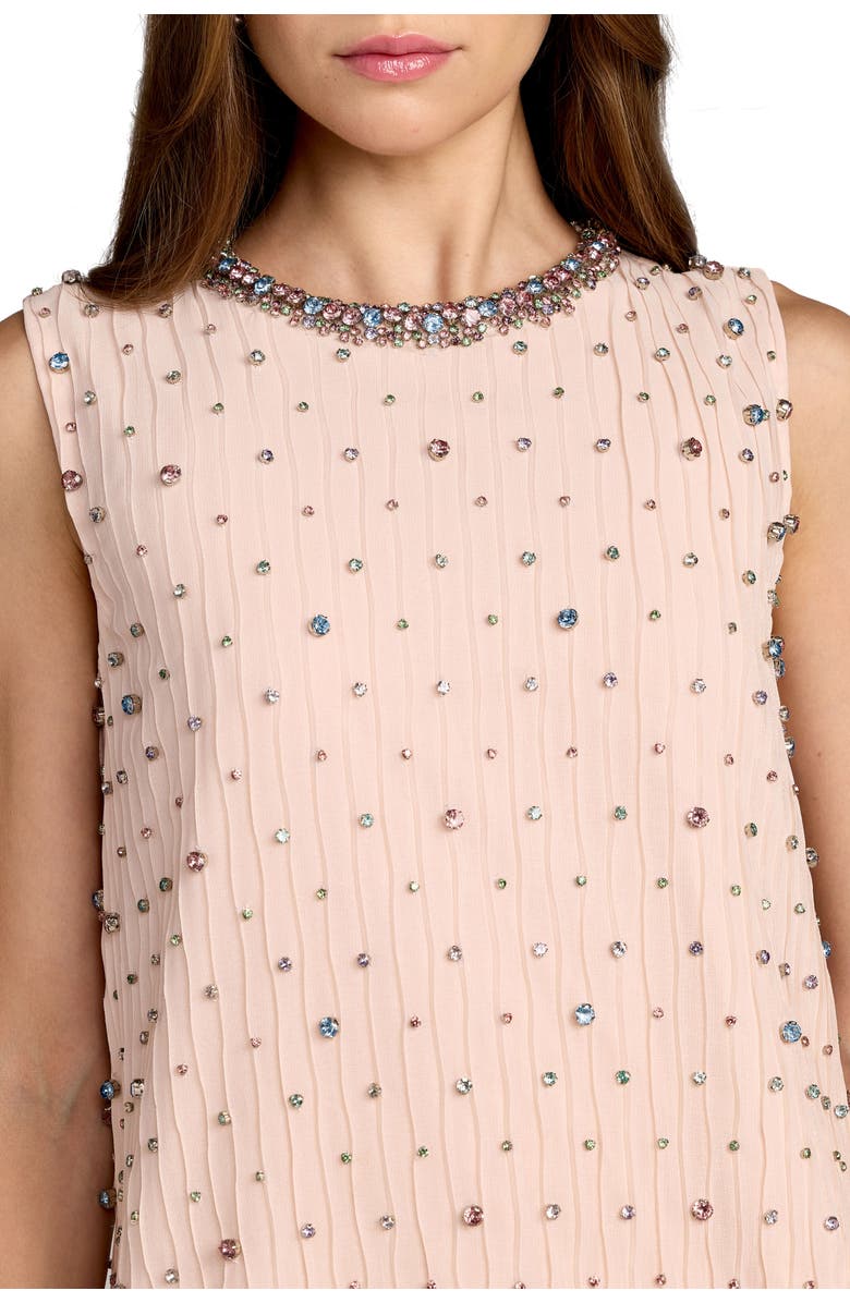 Mac Duggal Beaded Sleeveless Shift Mini Dress, Alternate, color, Blush Multi