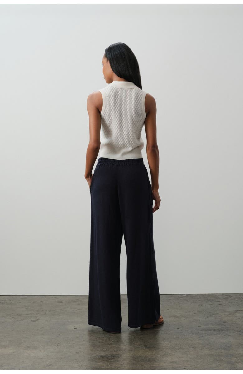 NAKED CASHMERE Leylah Sleeveless Cable Knit Polo, Alternate, color, Ecru