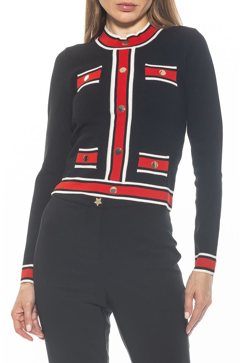 Kiley Stripe Crop Sweater, Main, color, BLACK MULTI