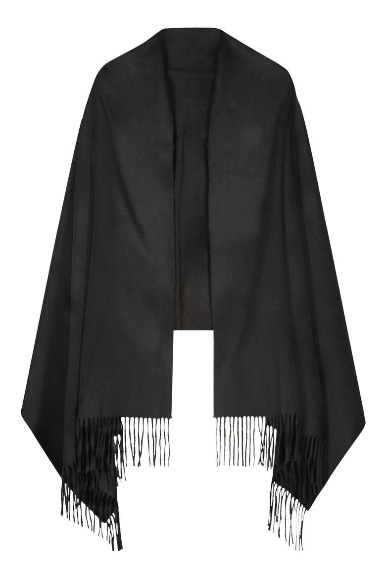 Cashmere Woven Wrap, Main, color, BLACK