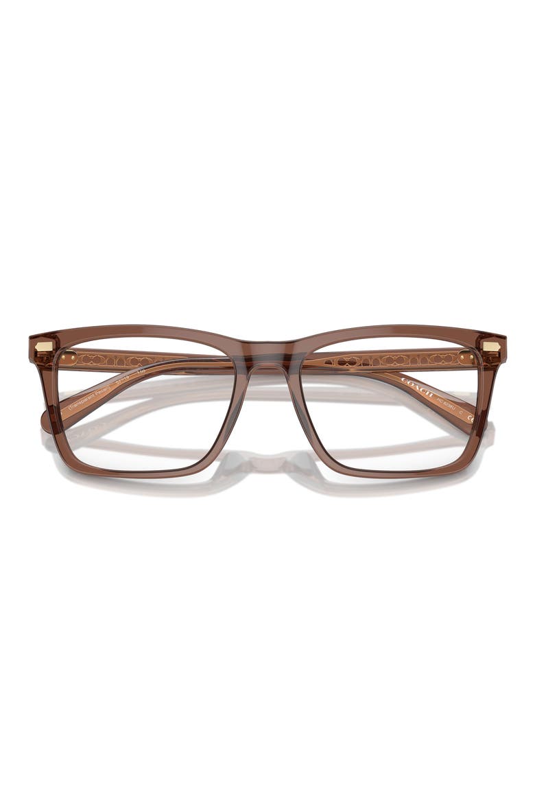 57mm Square Optical Glasses, Alternate, color, TRANSPARENT PECAN / DEMO LENS