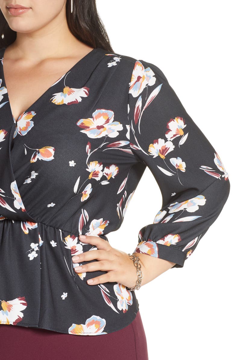 Halogen<sup>®</sup> Wrap Front Peplum Top, Alternate, color, 