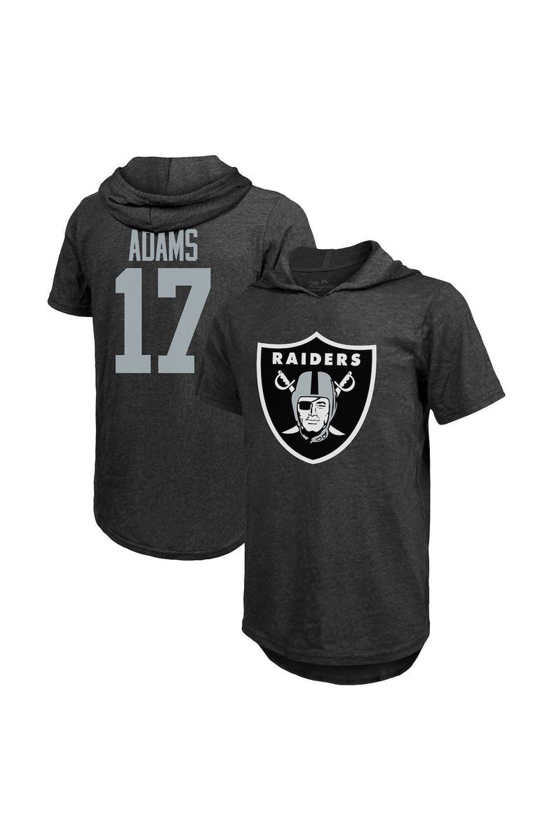 Majestic Threads Men's Majestic Threads Davante Adams Black Las Vegas Raiders Player Name & Number Short Sleeve Hoodie T-Shirt, Main, color, 