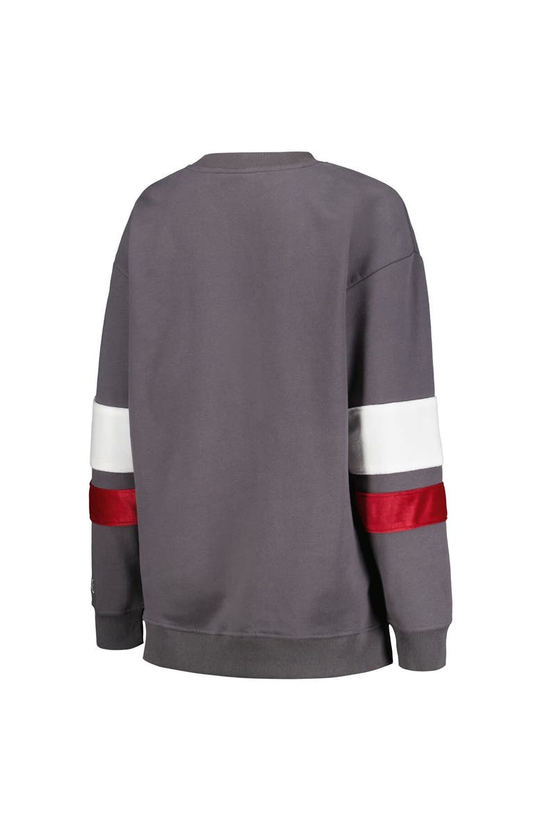 THE WILD COLLECTIVE Women's The Wild Collective Charcoal Arizona Cardinals Fleece Pullover Sweatshirt, Alternate, color, Charcoal