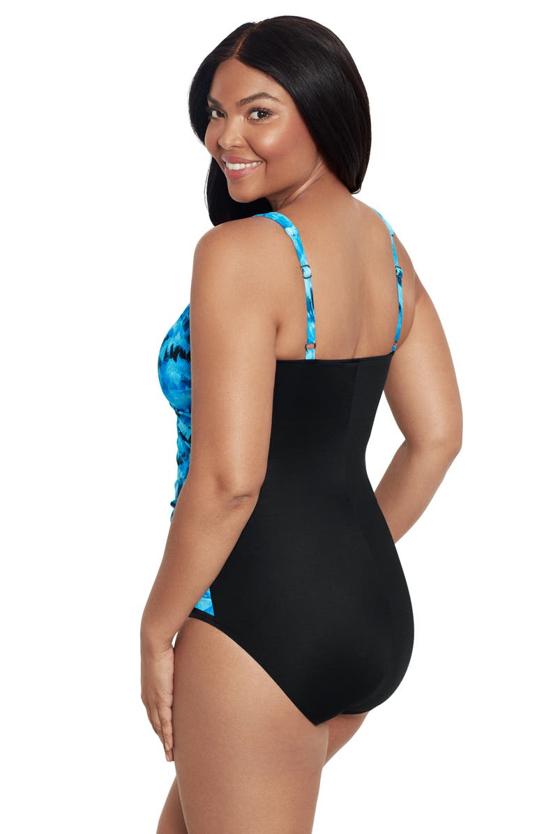 Trimshaper Megan V-Neckline One-Piece Swimsuit, Alternate, color, Reverberate