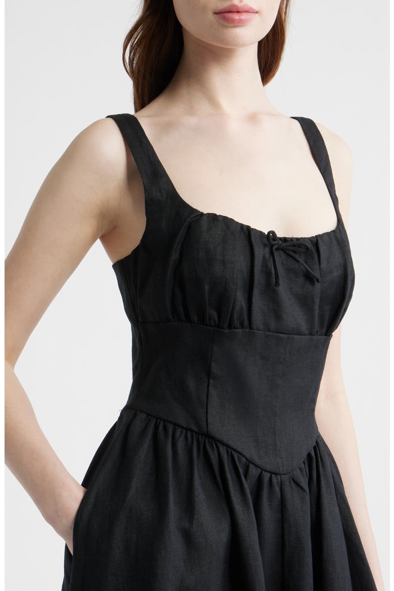 Balia Linen Sundress, Alternate, color, BLACK