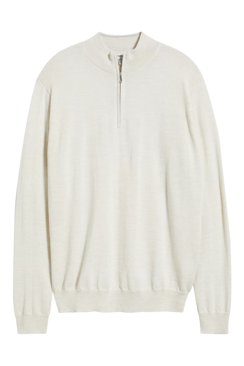 Autumn Crest Merino Wool Blend Quarter Zip Sweater, Alternate, color, IVORY