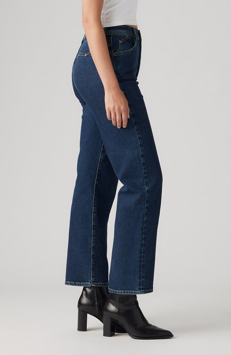 Levi's<sup>®</sup> Ribcage Riveted High Waist Ankle Straight Leg Jeans, Alternate, color, Silver Lode Lb