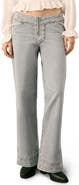 MANGO TEEN Studded Low Rise Wide Leg Jeans