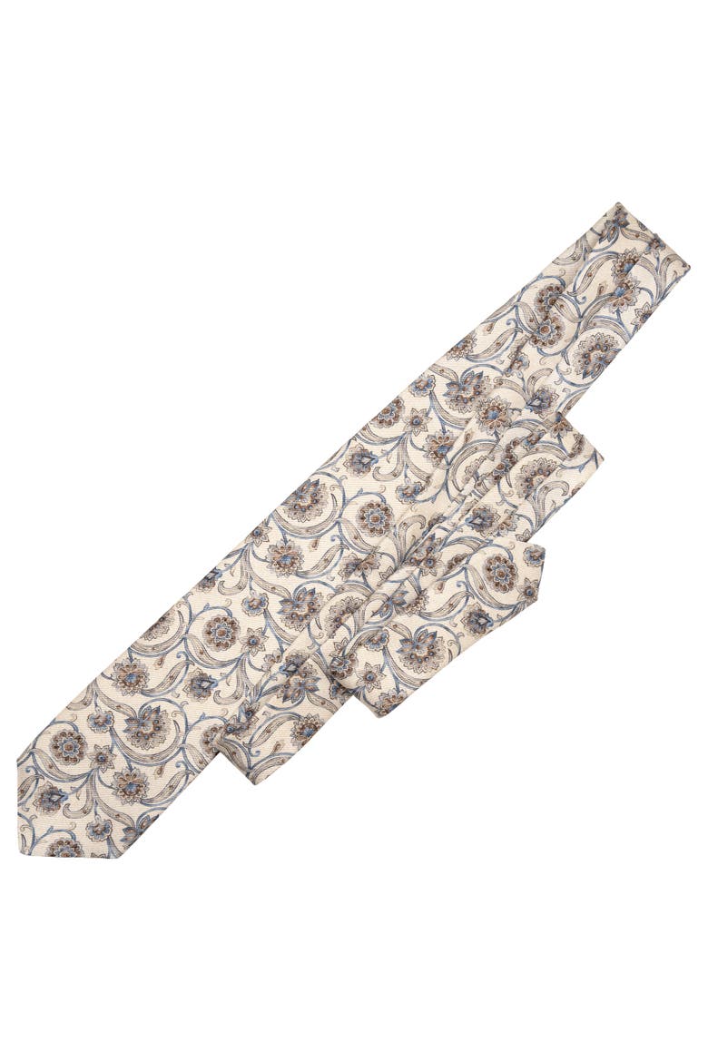 Niccolò - Printed Silk Tie for Men, Alternate, color, Cream
