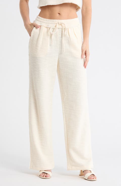 Fringe Cotton Blend Pull-On Pants