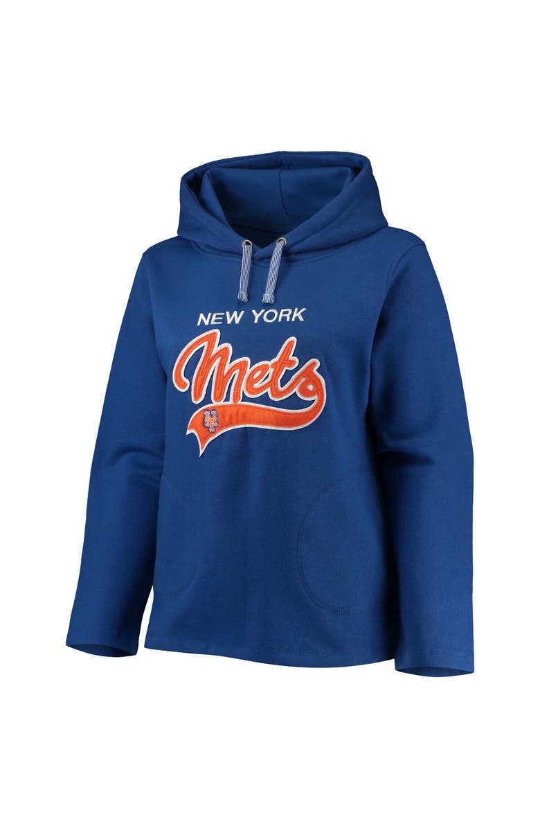 SOFT AS A GRAPE Women's Soft as a Grape Royal New York Mets Plus Size Side Split Pullover Hoodie, Alternate, color, Royal