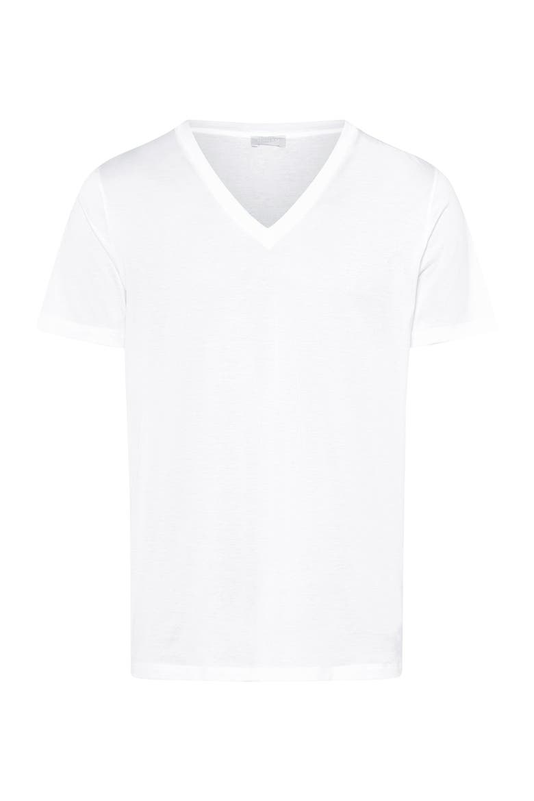 Cotton Sporty V-Neck Cotton T-Shirt, Main, color, White