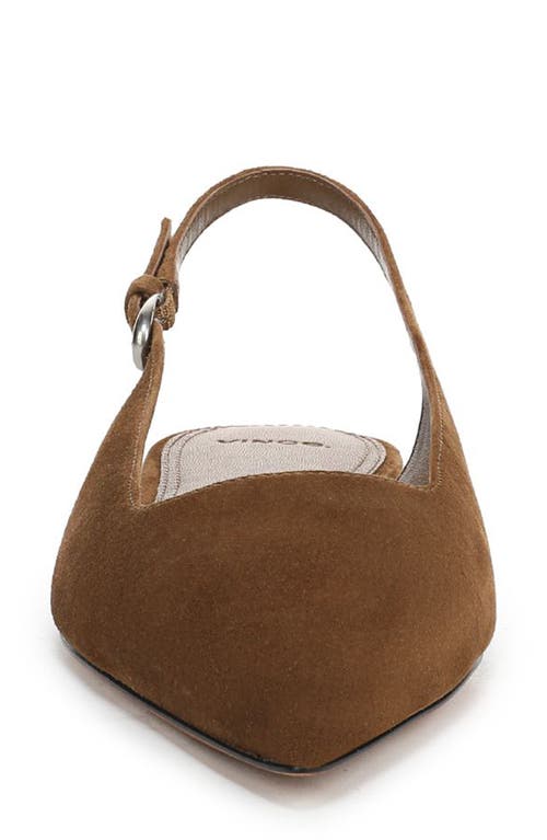 Vince Gracy Pointed Toe Slingback Flat In Brown