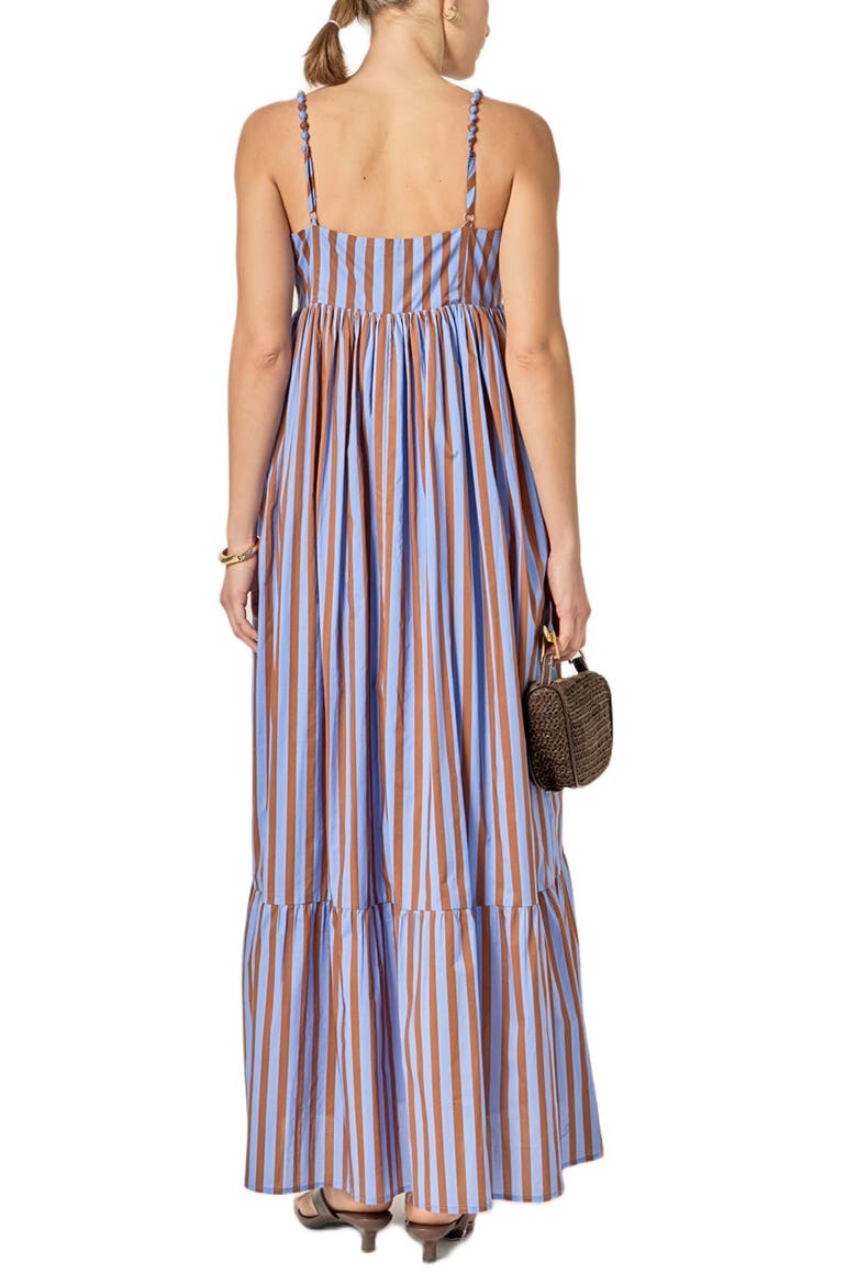 Big Stripe Sleeveless Maxi Dress, Alternate, color, BLUE/ BROWN STRIPE
