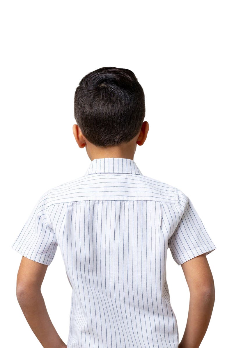 Hope & Henry Boys' Linen Short Sleeve Button Down Shirt, Kids, Alternate, color, 