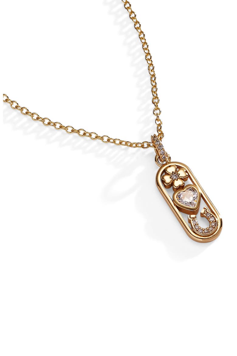 Love Luck Pendant Necklace, Alternate, color, Gold