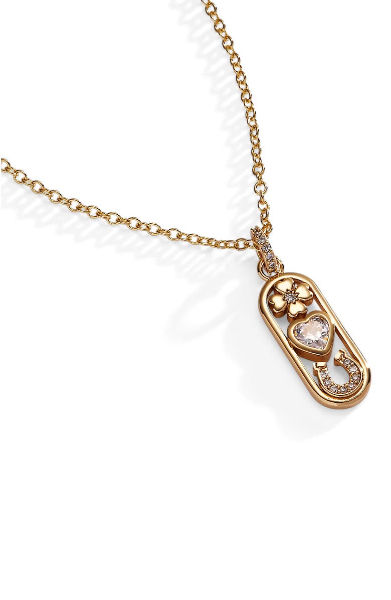 Alex and Ani Love Luck Pendant Necklace, Alternate, color, Gold