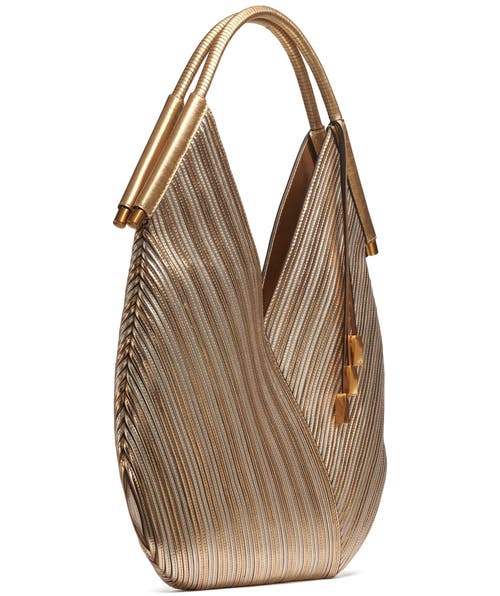 Donna Karan New York Baldwin Large Metallic Shoulder Bag In Gold