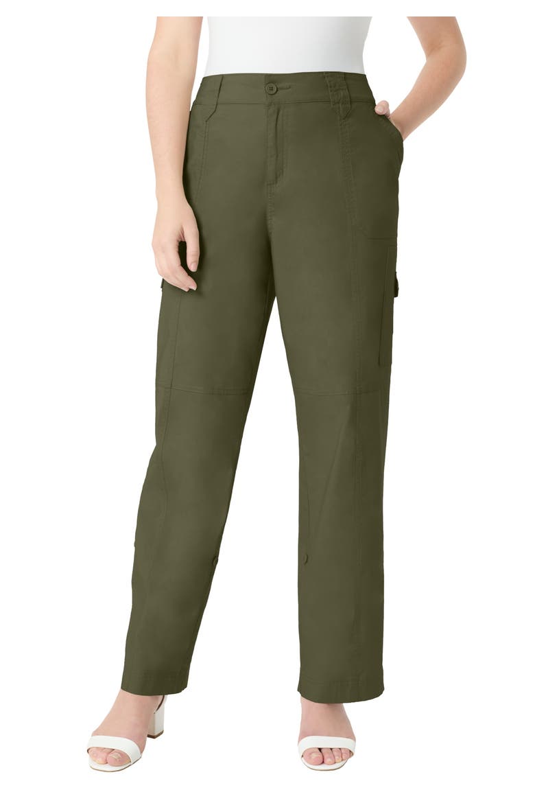 Plus Size Convertible Cargo Pants, Main, color, DARK OLIVE GREEN