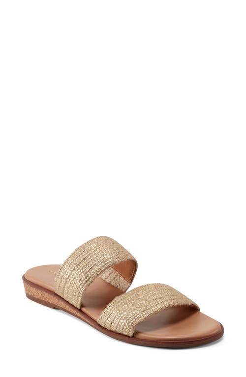 Easy Spirit Loyal Slide Sandal In Metallic Gold