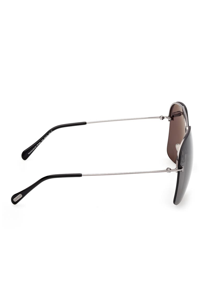 Mackenzie 64mm Oversize Pilot Sunglasses, Alternate, color, SHINY PALLADIUM / SMOKE