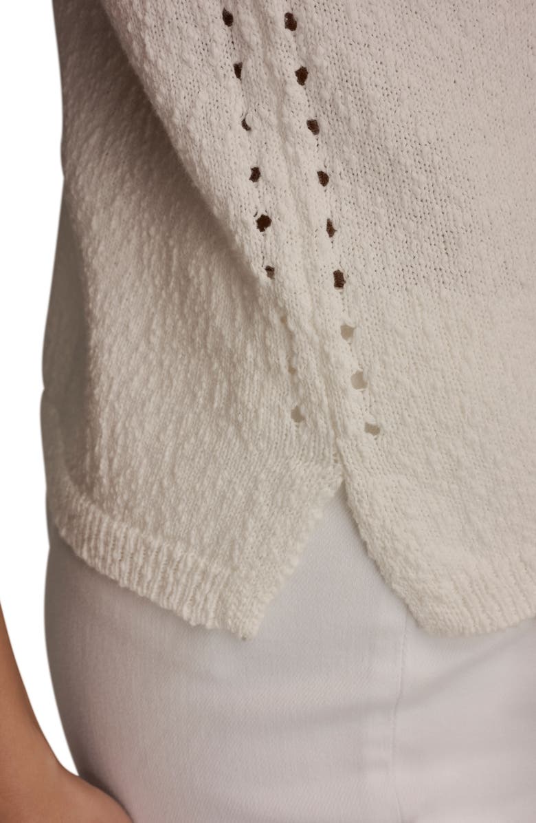 Donna Karan New York Pointelle Stitch Sweater Tank, Alternate, color, Cream
